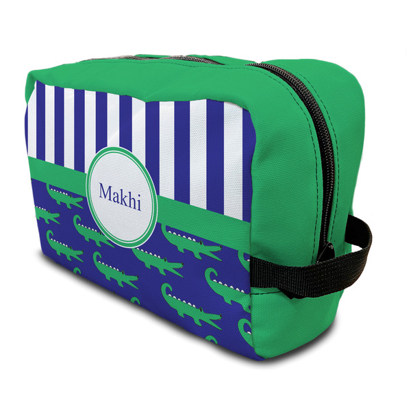 Custom Alligators & Stripes Toiletry Bag / Dopp Kit (Personalized)