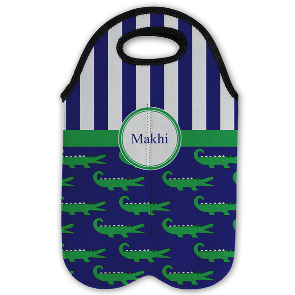 Alligators & Stripes Double Wine Tote - Flat (new)