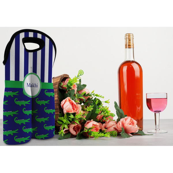 Alligators & Stripes Double Wine Tote - LIFESTYLE (new)