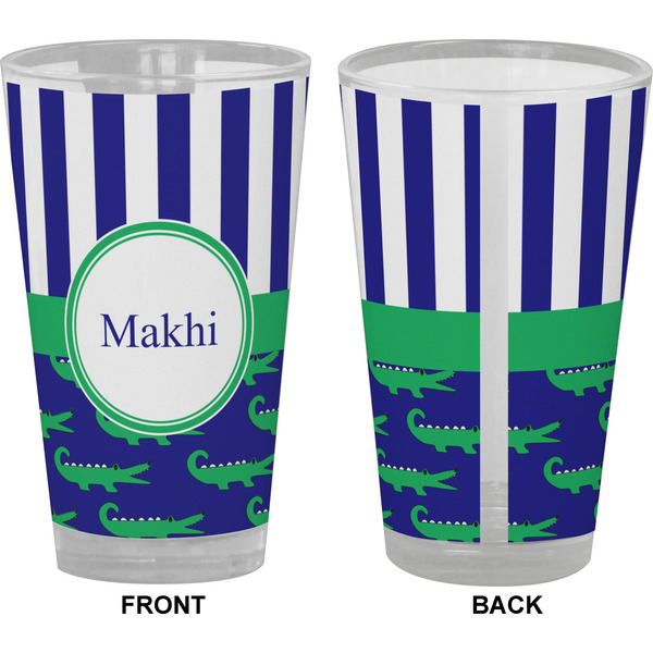 Alligators & Stripes Pint Glass - Full Color - Front & Back Views