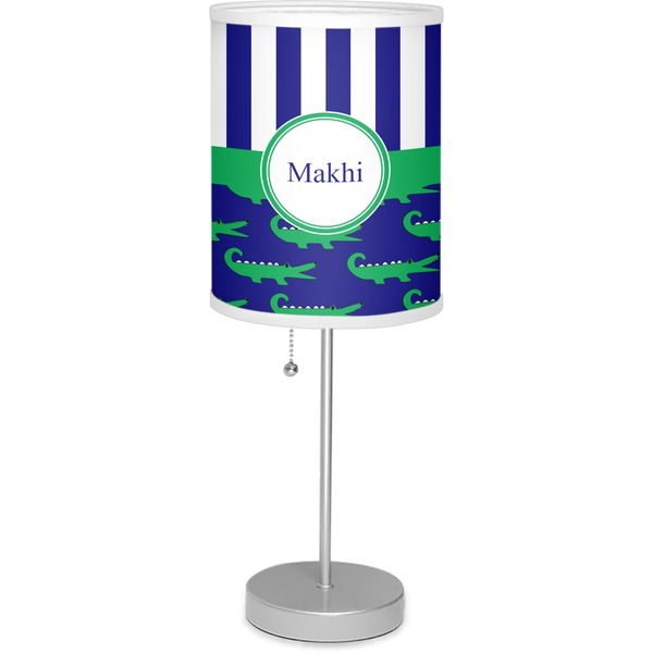 Custom Alligators & Stripes 7" Drum Lamp with Shade Polyester (Personalized)