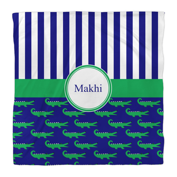 Alligators & Stripes Duvet Cover - Queen - Front