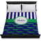 Alligators & Stripes Duvet Cover - Queen - On Bed - No Prop