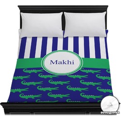 Alligators & Stripes Duvet Cover - Full / Queen (Personalized)