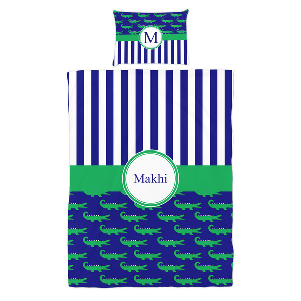 Alligators & Stripes Duvet Cover Set - Twin - Alt Approval