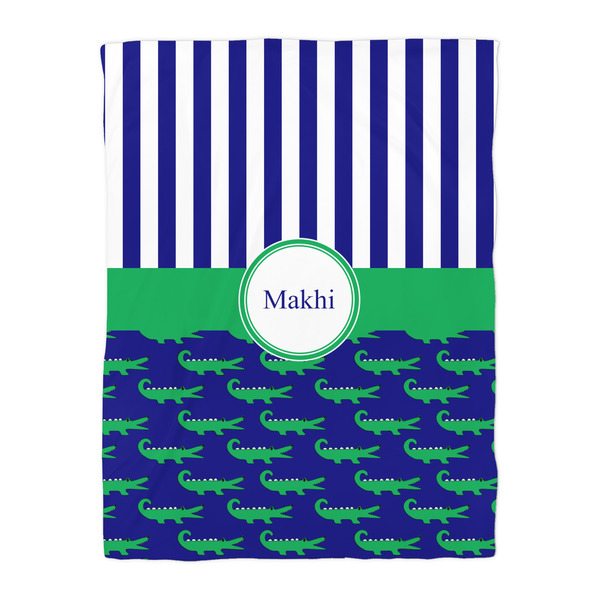 Alligators & Stripes Duvet Cover - Twin - Front