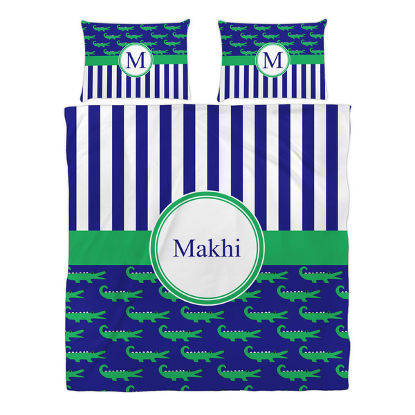 Alligators & Stripes Duvet cover Set - Queen - Alt Approval