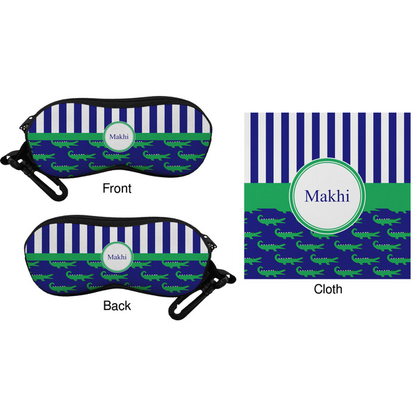 Alligators & Stripes Eyeglass Case & Cloth (Approval)