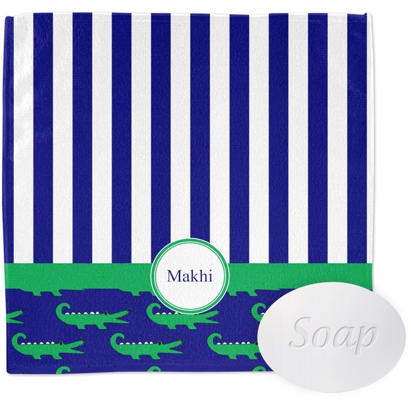 Custom Alligators & Stripes Washcloth (Personalized)