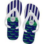 Alligators & Stripes Flip Flops - Large (Personalized)