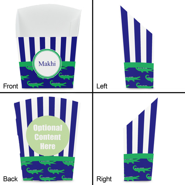 Alligators & Stripes French Fry Favor Box - Front & Back View