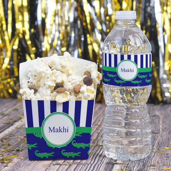 Alligators & Stripes French Fry Favor Box - w/ Water Bottle