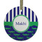 Alligators & Stripes Frosted Glass Ornament - Round