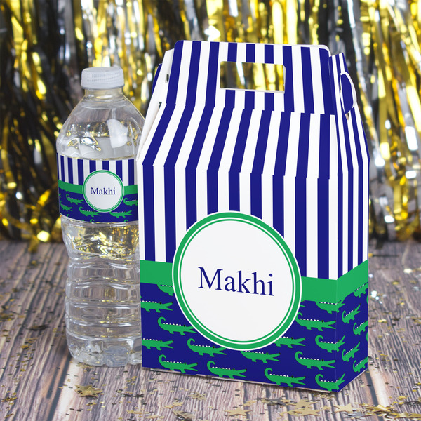 Alligators & Stripes Gable Favor Box - In Context