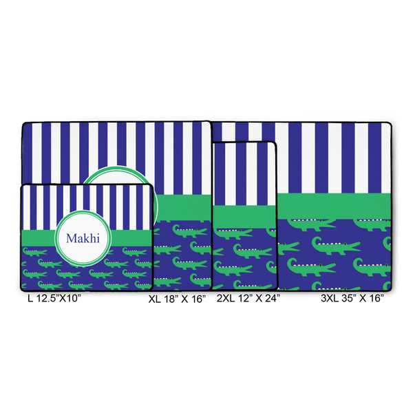 Alligators & Stripes Gaming Mats - SIZE CHART