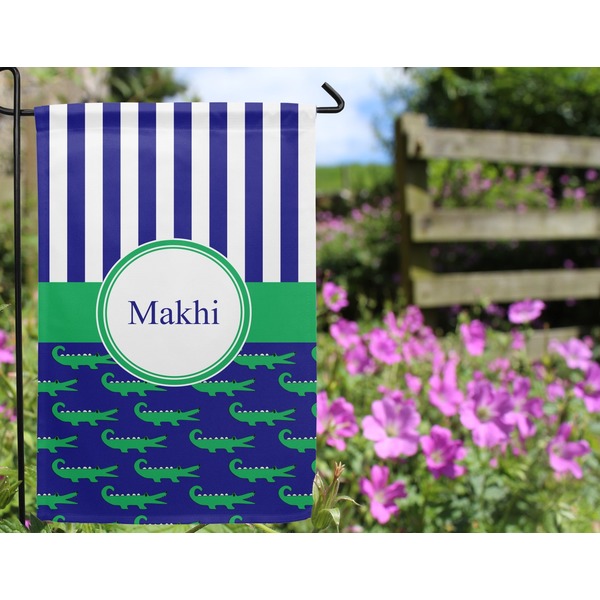 Alligators & Stripes Garden Flag - Outside In Flowers