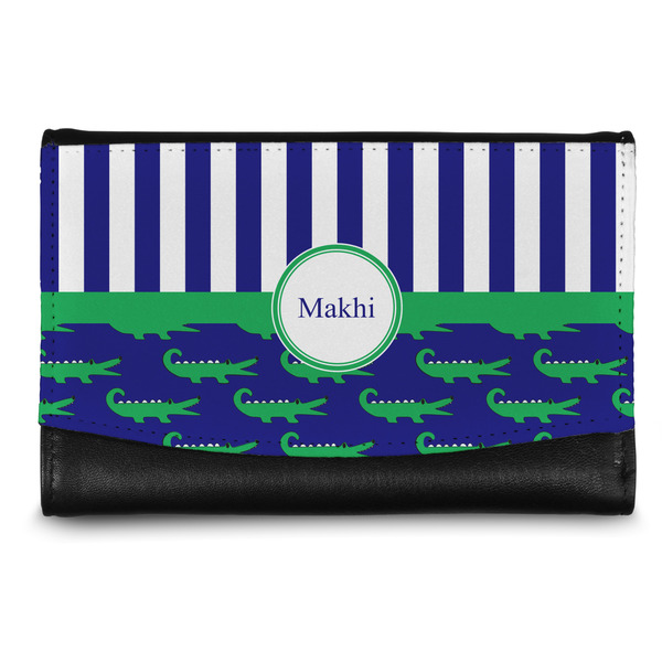 Custom Alligators & Stripes Genuine Leather Women's Wallet - Small (Personalized)