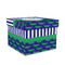 Alligators & Stripes Gift Boxes with Lid - Canvas Wrapped - Medium - Front/Main