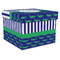 Alligators & Stripes Gift Boxes with Lid - Canvas Wrapped - X-Large - Front/Main