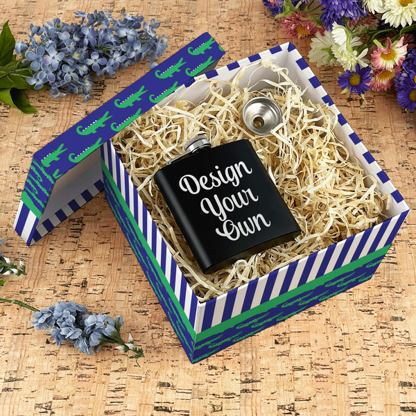 Alligators & Stripes Gift Boxes with Lid - Canvas Wrapped - X-Large - In Context