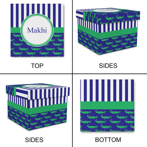 Alligators & Stripes Gift Boxes with Lid - Canvas Wrapped - XX-Large - Approval