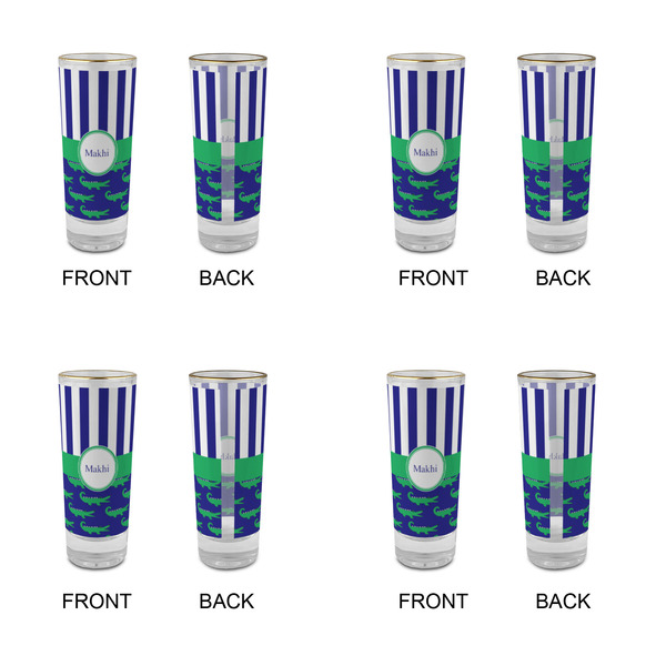 Alligators & Stripes Glass Shot Glass - 2 oz - Set of 4 - APPROVAL