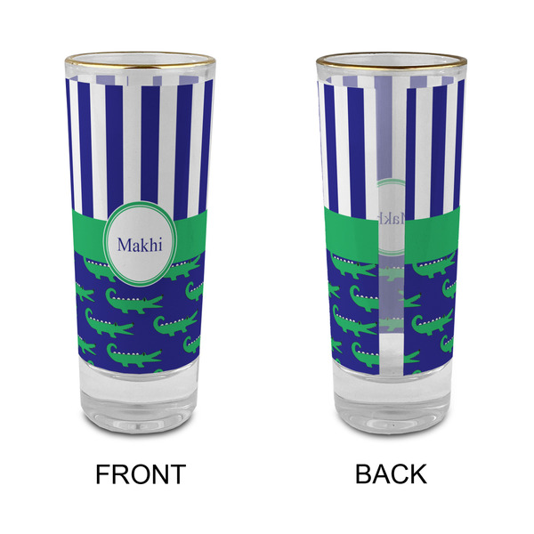 Alligators & Stripes Glass Shot Glass - 2 oz - Single - APPROVAL