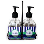 Alligators & Stripes Glass Soap & Lotion Bottle Set (Personalized)