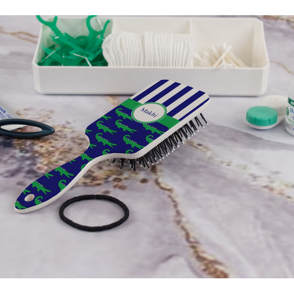 Alligators & Stripes Hair Brush - In Bathroom