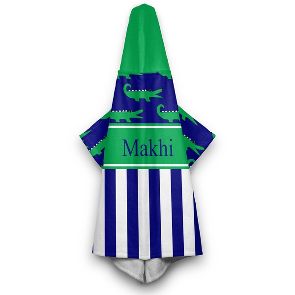 Alligators & Stripes Hooded Towel - Hanging