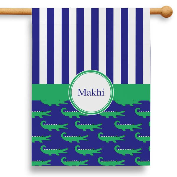 Custom Alligators & Stripes 28" House Flag (Personalized)