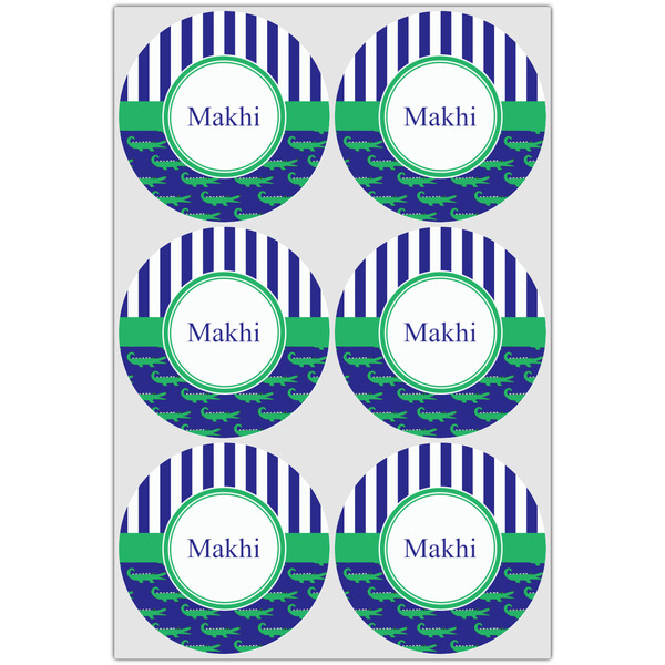 Alligators & Stripes Icing Circle - Large - Set of 6