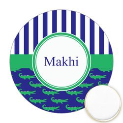 Alligators & Stripes Printed Cookie Topper - Round (Personalized)