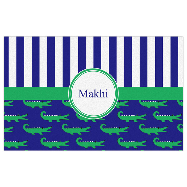 Alligators & Stripes Indoor / Outdoor Rug - 5'x8' - Front Flat