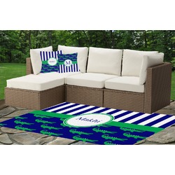 Alligators & Stripes Indoor / Outdoor Rug - Custom Size w/ Name or Text