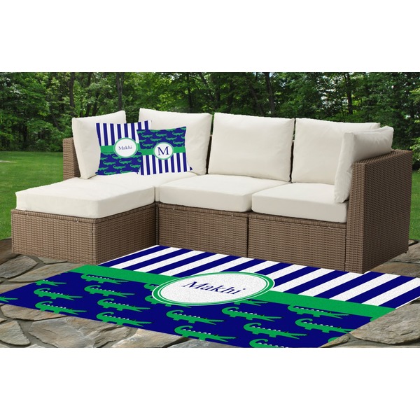 Alligators & Stripes Outdoor Mat & Cushions