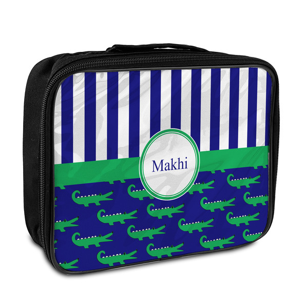 Custom Alligators & Stripes Insulated Lunch Bag (Personalized)