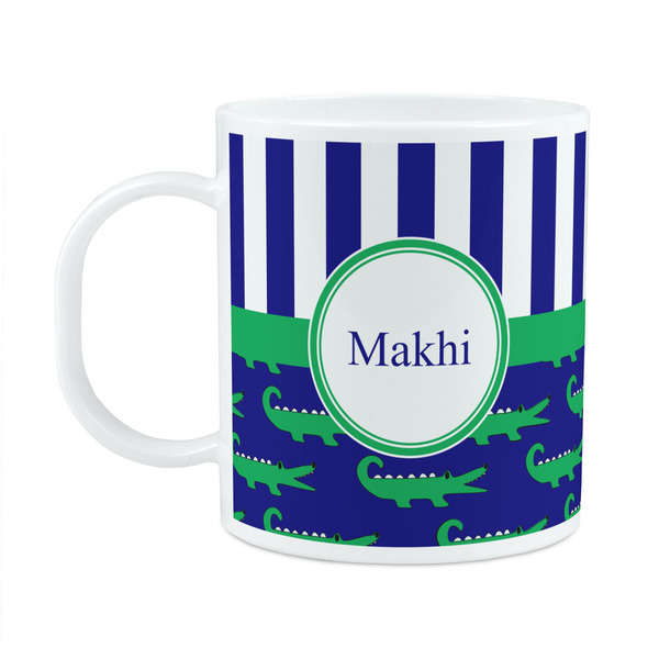 Custom Alligators & Stripes Plastic Kids Mug (Personalized)