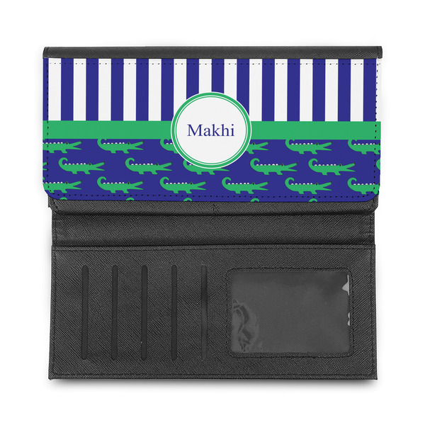 Alligators & Stripes Ladies Wallet - Half Way Open
