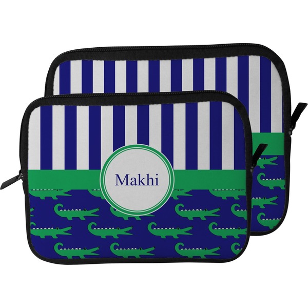 Alligators & Stripes Laptop Sleeve (Size Comparison)