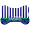Alligators & Stripes Bone Shaped Dog Food Mat (Large) (Personalized)