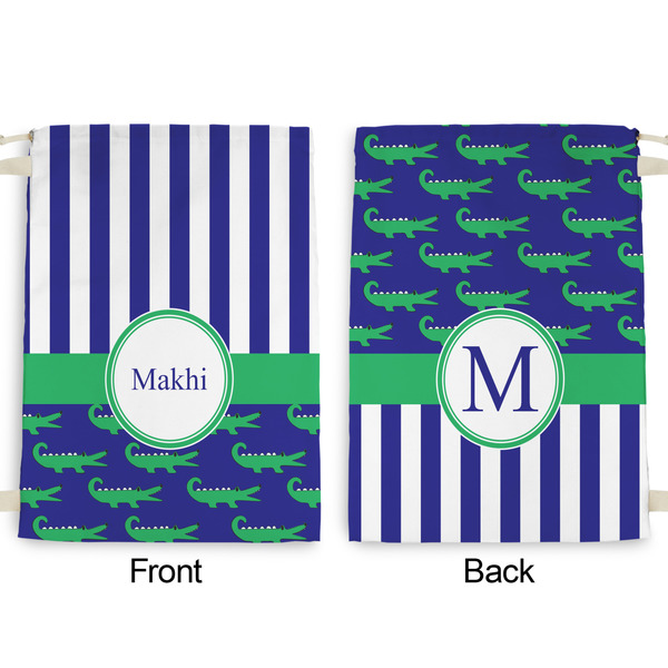 Alligators & Stripes Large Laundry Bag - Front & Back View