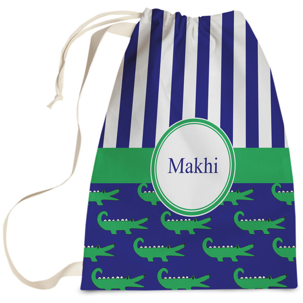 Custom Alligators & Stripes Laundry Bag - Large (Personalized)