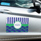 Alligators & Stripes Large Rectangle Car Magnets- In Context