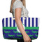 Alligators & Stripes Large Rope Tote Bag - In Context View