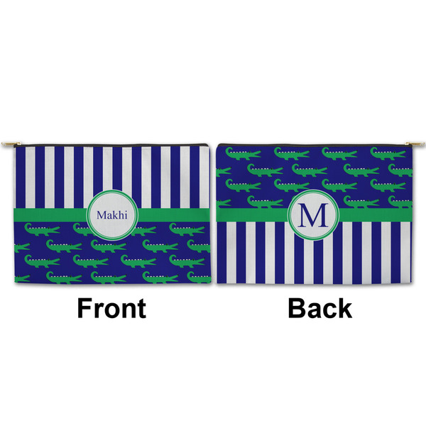 Alligators & Stripes Large Zipper Pouch Approval (Front and Back)