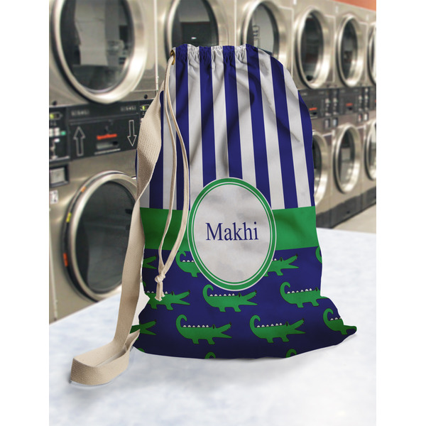 Alligators & Stripes Laundry Bag in Laundromat