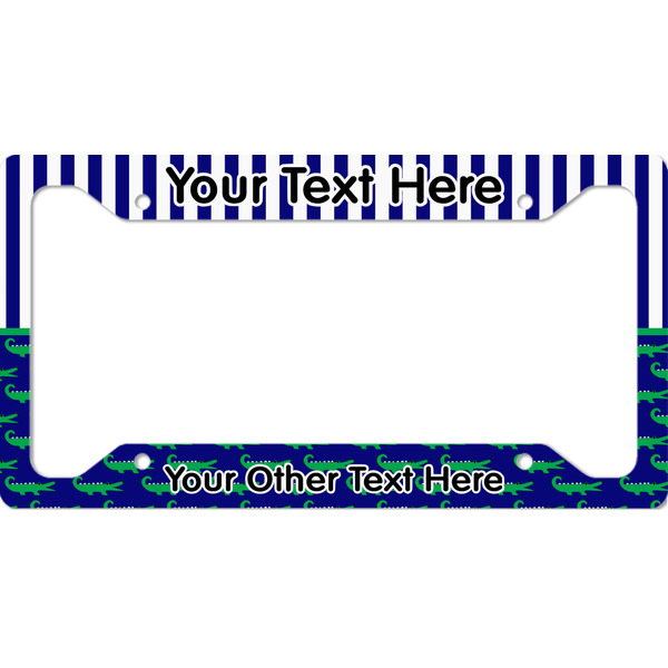 Custom Alligators & Stripes License Plate Frame - Style A (Personalized)