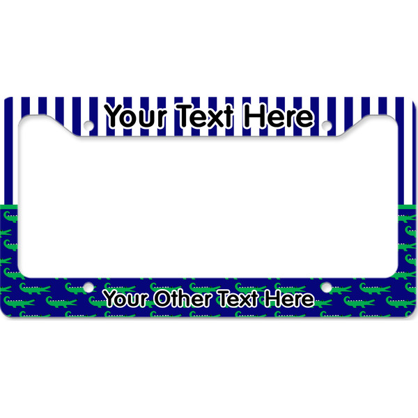 Alligators & Stripes License Plate Frame Wide