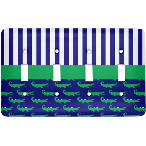 Custom Alligators & Stripes Light Switch Cover (4 Toggle Plate)